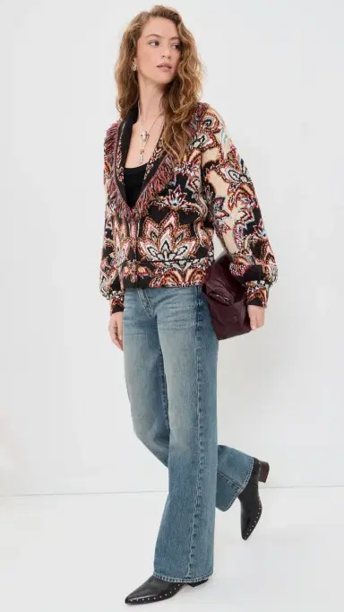 Farm Rio Tapestry Knit Fringe Cardigan | Thumbnail 5 Farm Rio Tapestry Knit Fringe Cardigan | Thumbnail 5