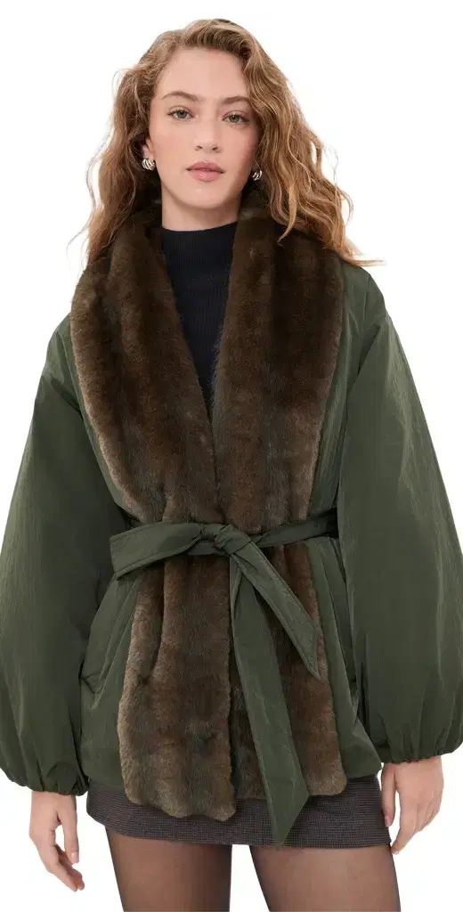 Avec Les Filles Balloon Belted Puffer Jacket