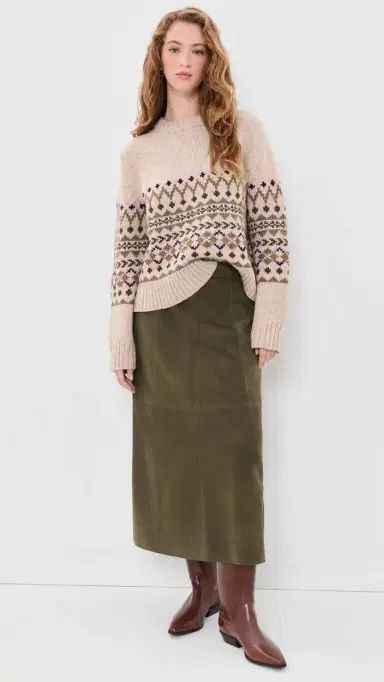 Jenni Kayne Suede Wolfe Skirt | Thumbnail 5