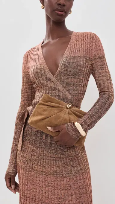Loeffler Randall Corrine Gathered Multi Ring Suede Clutch | Thumbnail 3 Loeffler Randall Corrine Gathered Multi Ring Suede Clutch | Thumbnail 3