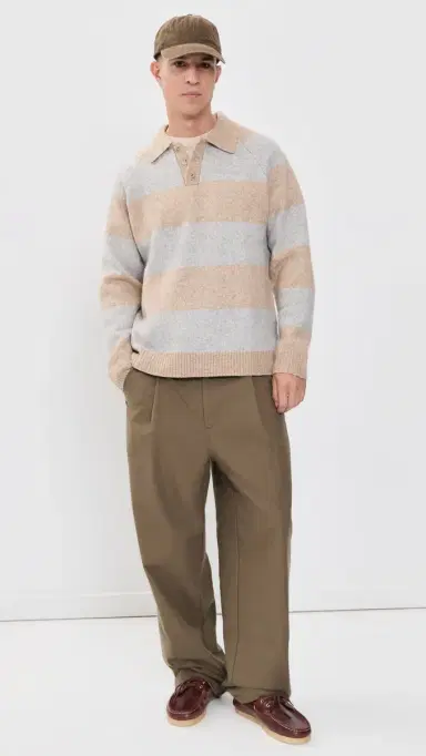 Les Deux Striped Melange Knitted Polo | Thumbnail 5 Les Deux Striped Melange Knitted Polo | Thumbnail 5