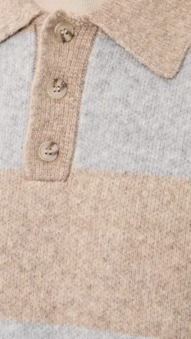 Les Deux Striped Melange Knitted Polo | Thumbnail 6 Les Deux Striped Melange Knitted Polo | Thumbnail 6