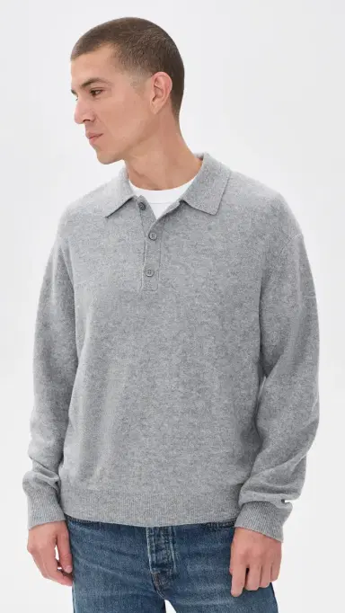 Frame Boiled Wool Polo Sweater | Thumbnail 2 Frame Boiled Wool Polo Sweater | Thumbnail 2