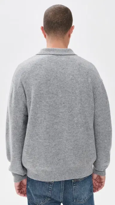 Frame Boiled Wool Polo Sweater | Thumbnail 3 Frame Boiled Wool Polo Sweater | Thumbnail 3