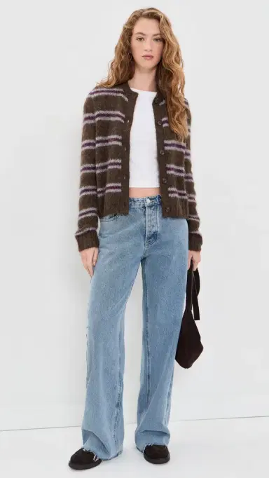 Jenni Kayne Bordeaux Stripe Timber Cardigan | Thumbnail 5 Jenni Kayne Bordeaux Stripe Timber Cardigan | Thumbnail 5