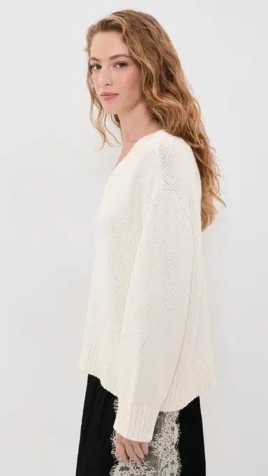L'Agence Oversized V Neck Pullover | Thumbnail 4 L'Agence Oversized V Neck Pullover | Thumbnail 4