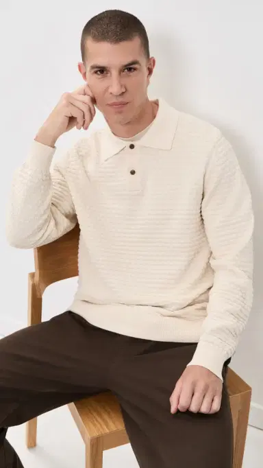 Les Deux Check Structure Knitted Polo | Thumbnail 2
