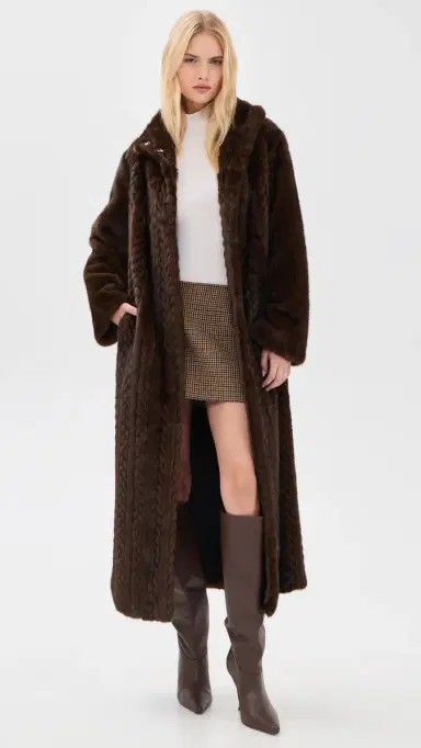 Avec Les Filles Combo Body Long Coat | Thumbnail 2 Avec Les Filles Combo Body Long Coat | Thumbnail 2