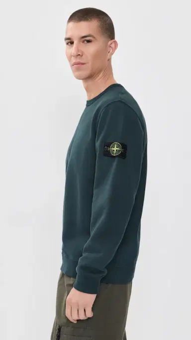 Stone Island Brushed Organic Cotton Fleece Sweatshirt | Thumbnail 4 Stone Island Brushed Organic Cotton Fleece Sweatshirt | Thumbnail 4