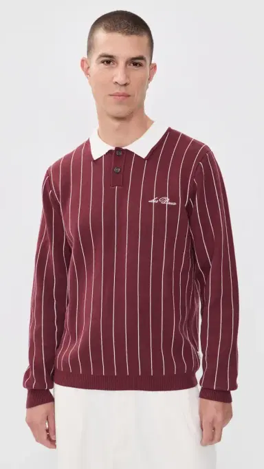 Les Deux Signature Knitted Long Sleeve Polo | Thumbnail 2