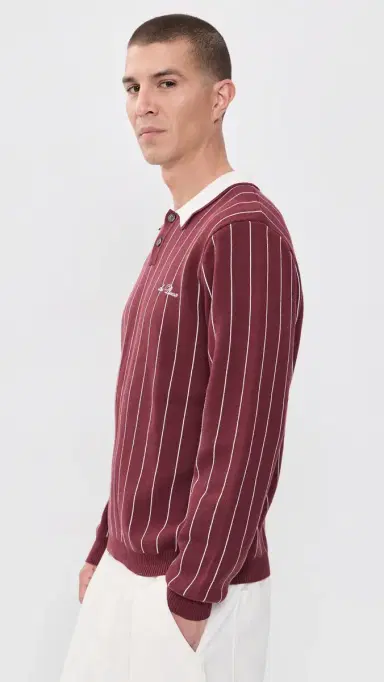 Les Deux Signature Knitted Long Sleeve Polo | Thumbnail 4