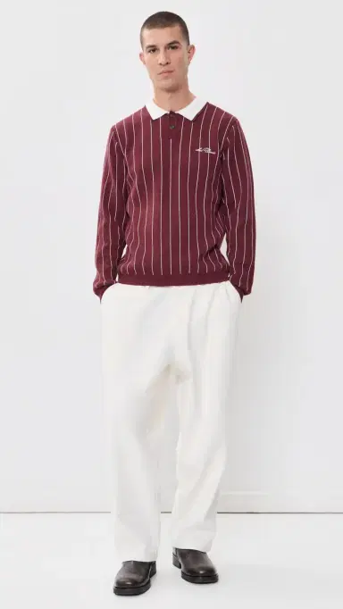 Les Deux Signature Knitted Long Sleeve Polo | Thumbnail 5