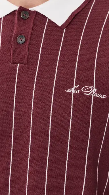 Les Deux Signature Knitted Long Sleeve Polo | Thumbnail 6