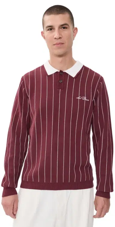 Les Deux Signature Knitted Long Sleeve Polo | Thumbnail 1