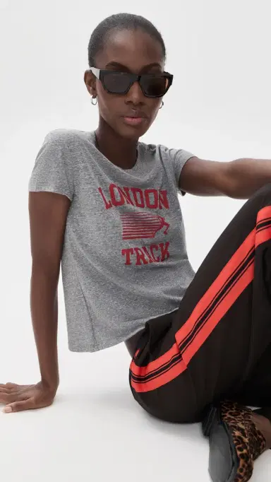 Sunny Somewhere London Track Femme Crew Tee | Thumbnail 5