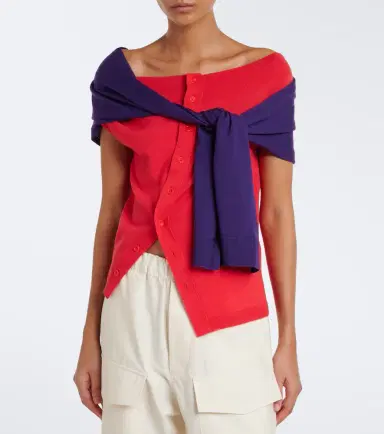 JW Anderson Layered off-shoulder wool top | Thumbnail 2 JW Anderson Layered off-shoulder wool top | Thumbnail 2
