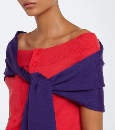 JW Anderson Layered off-shoulder wool top | Thumbnail 3 JW Anderson Layered off-shoulder wool top | Thumbnail 3