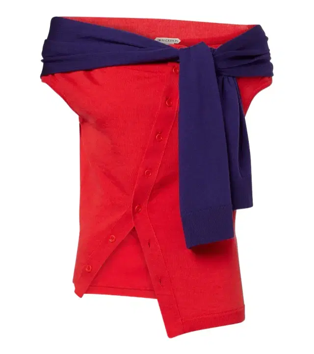 JW Anderson Layered off-shoulder wool top