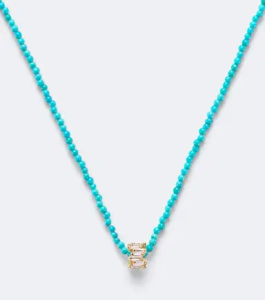 Suzanne Kalan Infinite 18kt gold beaded necklace with turquoise and diamonds | Thumbnail 3 Suzanne Kalan Infinite 18kt gold beaded necklace with turquoise and diamonds | Thumbnail 3