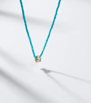 Suzanne Kalan Infinite 18kt gold beaded necklace with turquoise and diamonds | Thumbnail 6 Suzanne Kalan Infinite 18kt gold beaded necklace with turquoise and diamonds | Thumbnail 6