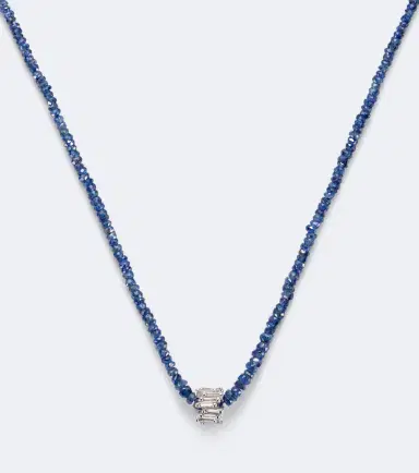 Suzanne Kalan Infinite 18kt white gold beaded necklace with sapphires and diamonds | Thumbnail 2 Suzanne Kalan Infinite 18kt white gold beaded necklace with sapphires and diamonds | Thumbnail 2