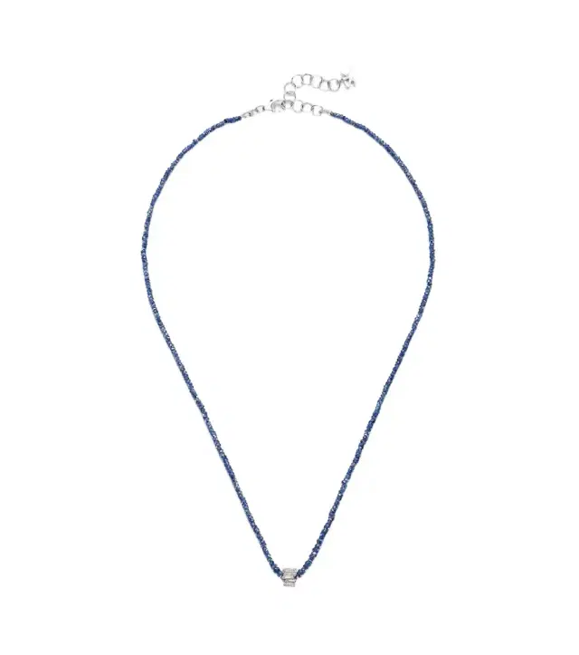 Suzanne Kalan Infinite 18kt white gold beaded necklace with sapphires and diamonds