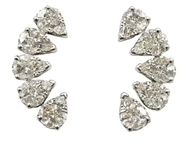Wish Fine Jewelry 1.14ct Diamond 18K Gold Climber Earrings | Thumbnail 1