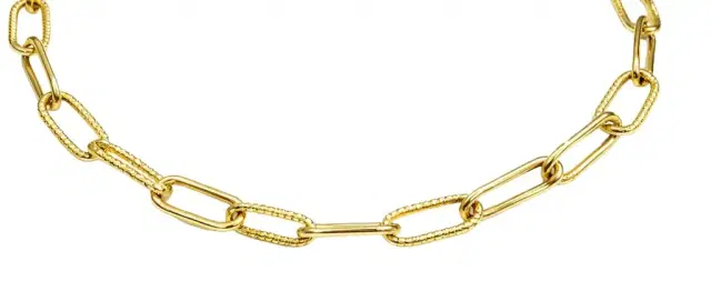14K Gold PaperLink Chain Necklace