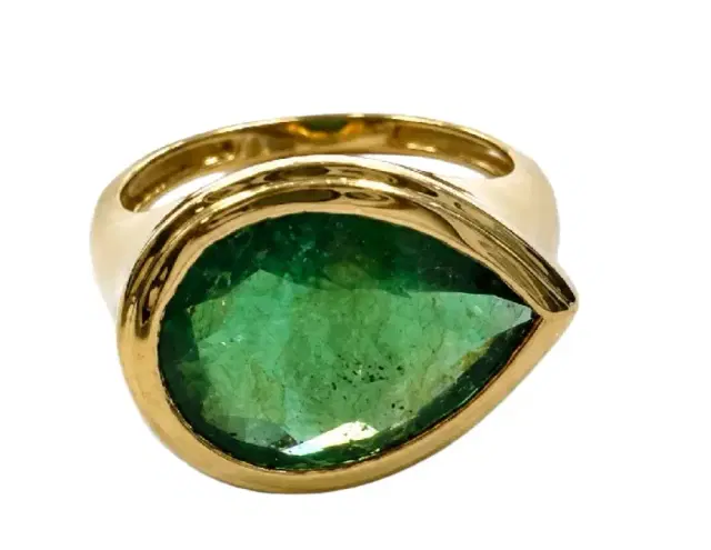 Wish Fine Jewelry 2.84ct Emerald 18K Gold Pear Ring