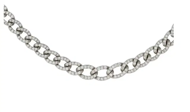 4.75cts Diamond 18K Gold Cuban Link Chain Necklace