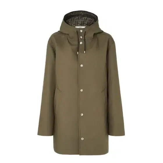 Fendi Midi parka with a drawstring hood and an interior