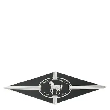 Fendi Diamond-shaped foulard with the Selleria motif, a graphic | Thumbnail 1 Fendi Diamond-shaped foulard with the Selleria motif, a graphic | Thumbnail 1