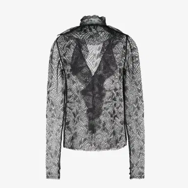 Fendi Long-sleeved shirt made of silk yarn with a black Cuneo | Thumbnail 3 Fendi Long-sleeved shirt made of silk yarn with a black Cuneo | Thumbnail 3