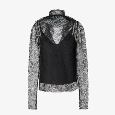 Fendi Long-sleeved shirt made of silk yarn with a black Cuneo | Thumbnail 4 Fendi Long-sleeved shirt made of silk yarn with a black Cuneo | Thumbnail 4