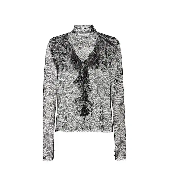 Fendi Long-sleeved shirt made of silk yarn with a black Cuneo