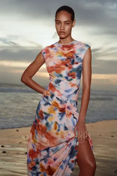 Simkhai Acacia Draped Jersey Midi Dress | Thumbnail 3