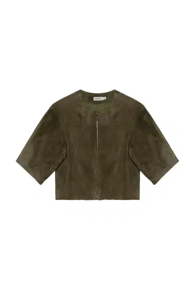 Simkhai Austyn Short Sleeve Suede Jacket | Thumbnail 1 Simkhai Austyn Short Sleeve Suede Jacket | Thumbnail 1