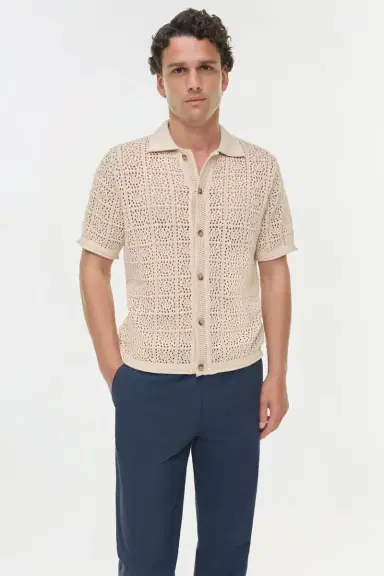 Simkhai Billy Open Knit Shirt | Thumbnail 3