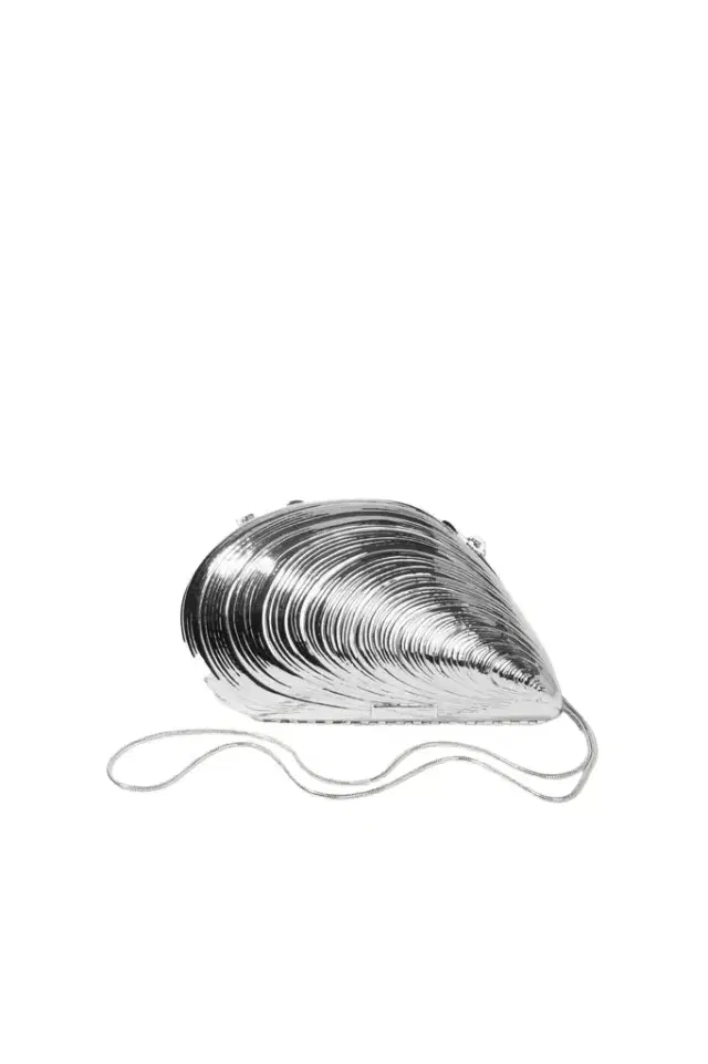 Simkhai Bridget Metal Oyster Clutch