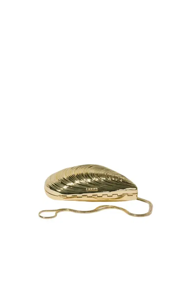 Simkhai Bridget Mini Metal Oyster Clutch