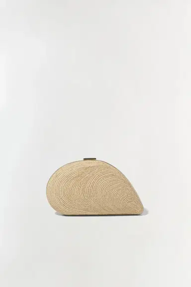 Simkhai Bridget Raffia Oyster Shell Clutch | Thumbnail 2