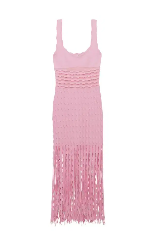 Simkhai Brionne Scalloped Knit Midi Dress