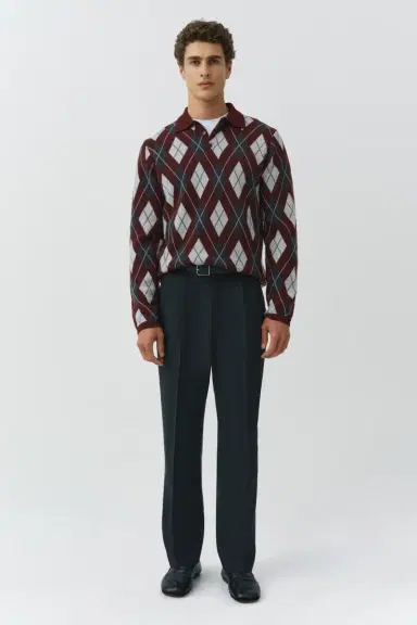 Simkhai Callum Cashmere Argyle Polo | Thumbnail 2 Simkhai Callum Cashmere Argyle Polo | Thumbnail 2