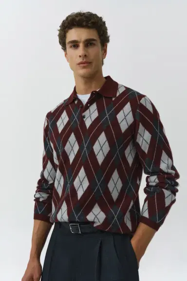 Simkhai Callum Cashmere Argyle Polo | Thumbnail 3 Simkhai Callum Cashmere Argyle Polo | Thumbnail 3