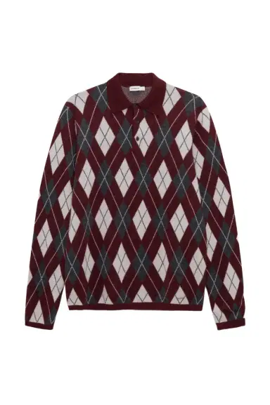 Simkhai Callum Cashmere Argyle Polo | Thumbnail 1 Simkhai Callum Cashmere Argyle Polo | Thumbnail 1