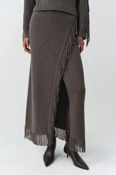 Simkhai Casey Knit Fringe Midi Skirt | Thumbnail 3 Simkhai Casey Knit Fringe Midi Skirt | Thumbnail 3