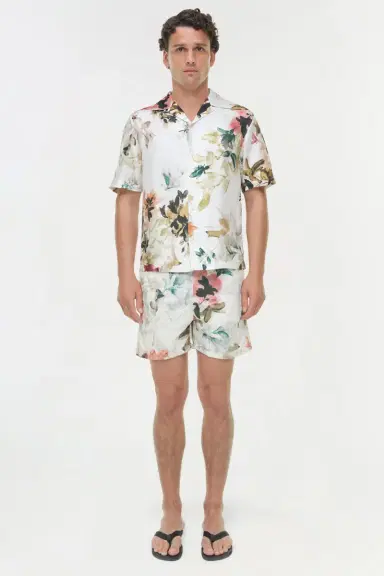 Simkhai Casper Floral Printed Silk Shirt | Thumbnail 6 Simkhai Casper Floral Printed Silk Shirt | Thumbnail 6