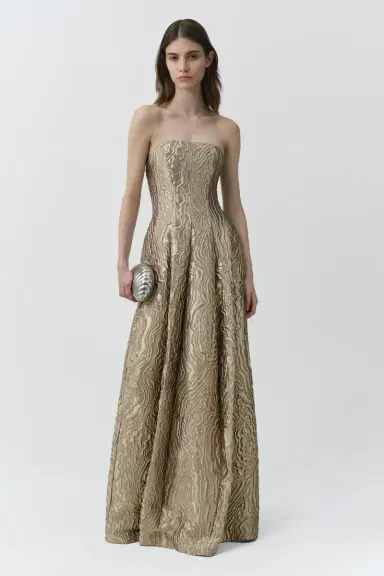 Simkhai Celeste Metallic Jacquard Gown | Thumbnail 2 Simkhai Celeste Metallic Jacquard Gown | Thumbnail 2