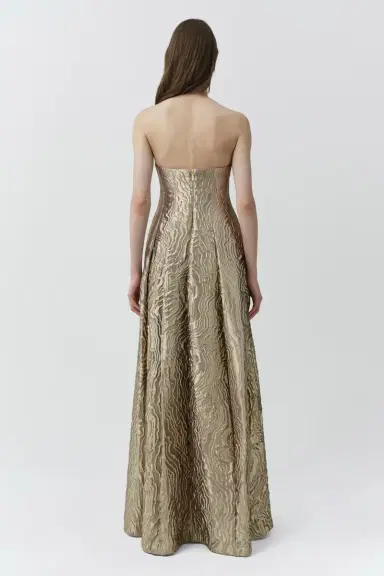 Simkhai Celeste Metallic Jacquard Gown | Thumbnail 5 Simkhai Celeste Metallic Jacquard Gown | Thumbnail 5