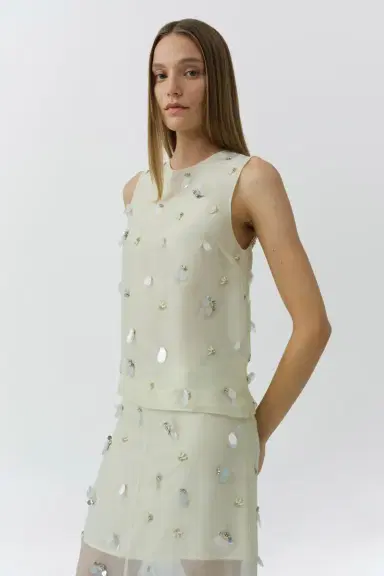 Simkhai Celia Embellished Organza Top | Thumbnail 3 Simkhai Celia Embellished Organza Top | Thumbnail 3